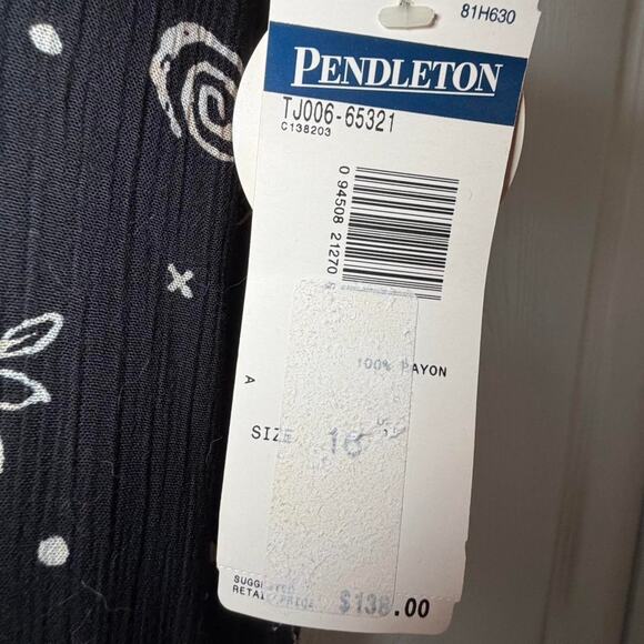 NWT Pendleton Black Print  Dress | Short Sleeve Women's 16 - Picture 5 of 6